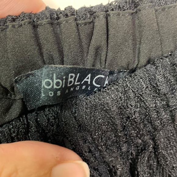 NEW Bobi Revolve Off the Shoulder Lace Mini Dress Black Women’s S *measured - Picture 6 of 6